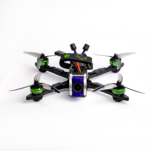 Assembled 5-inch FPV quadcopter built in the IE sUAS Build Class