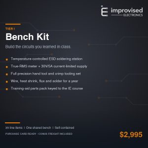 Improvised Electronics Total Bomb Shop Tier I Bench Kit, $2,995, complete electronics workbench for EOD units