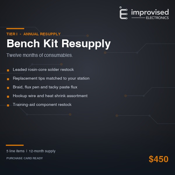Improvised Electronics Total Bomb Shop Tier I annual consumable resupply, $450
