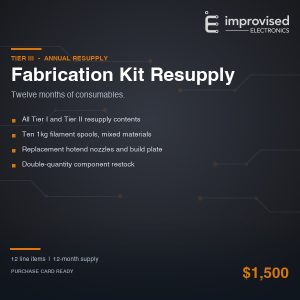 Improvised Electronics Total Bomb Shop Tier III annual consumable resupply, $1,500